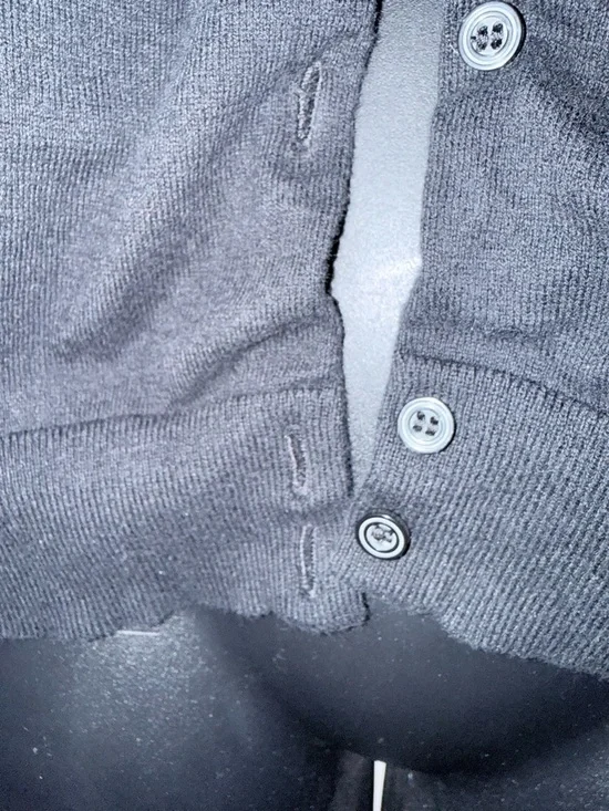 J Crew factory Classic Black Button-Up Cardigan Sz L - Picture 5 of 9